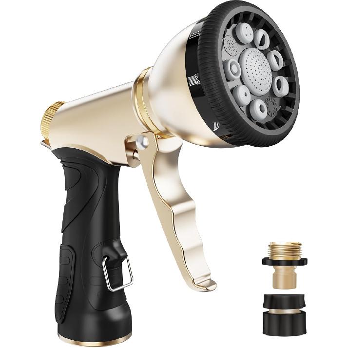 RAINPOINT Gartenschlauchdüse, 9 Sprühmodi, Schlauchsprühdüse, Robuste Metall-Schlauchdüse, Verstellbarer Handheld-Sprüher, Zum Bewässern von Pflanzen Und