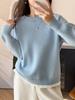 Korean-Style Loose Fit Women's Round Neck Thick Pure Cotton Long Sleeve Sweater for Autumn/Winter