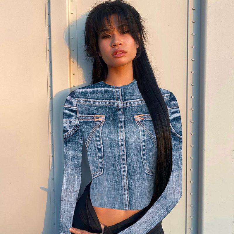 

Fashionable Gusty Retro Style All-Match Base Shirt Top Blue S