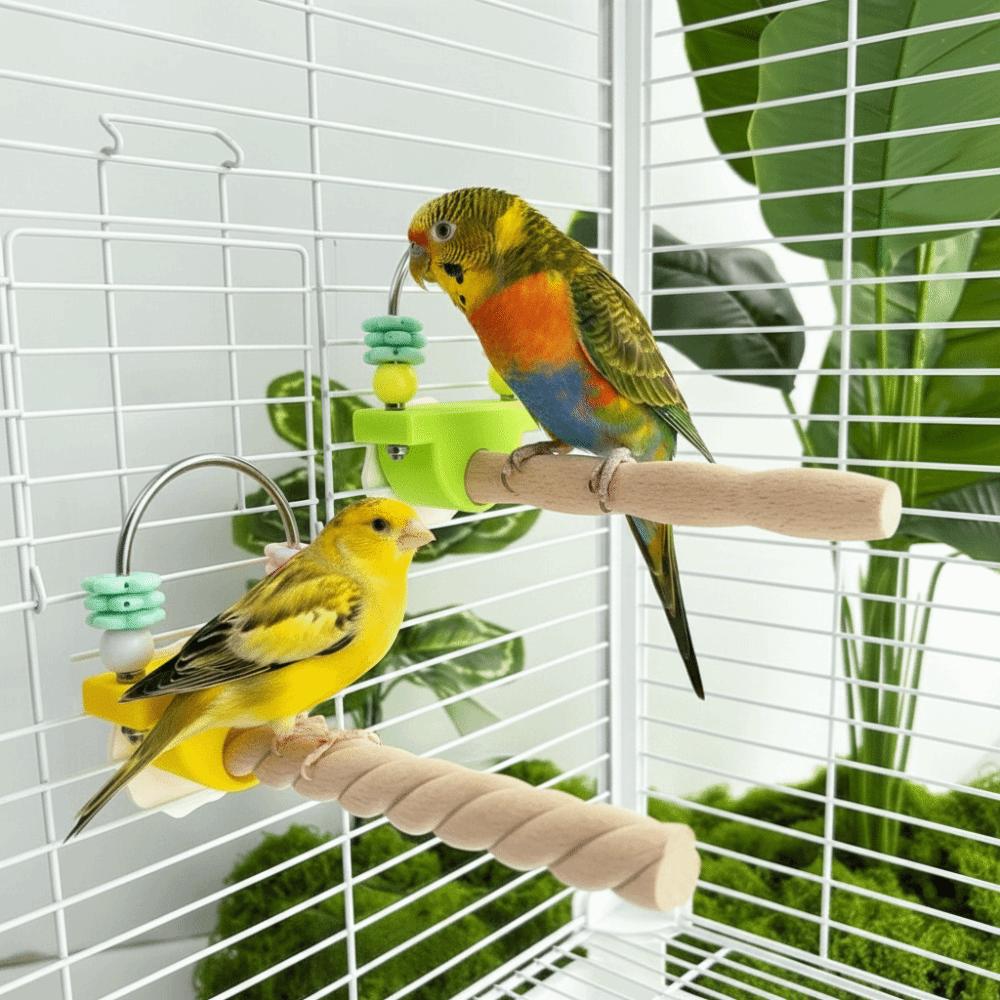 Flower Chew Fun Bird Perch Stand Wear-resistant Easy Installation Parrot Standing Pole Non-slip Beak Nail Grinder