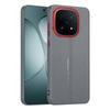 Plain Leather Middle Stitching Style Red Heightened Lens Ring Case For IQOO 15 13 VIVO IQOO Z10 Tturbo + z10 turbo Slim Cover