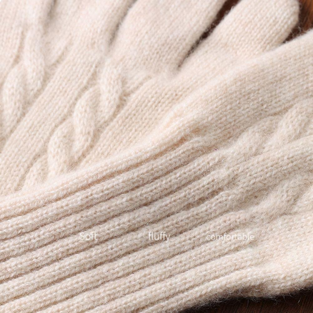 Cold Protection Cashmere Gloves Long Wrist Mittens Fashion Wool Knitted Gloves Skiing
