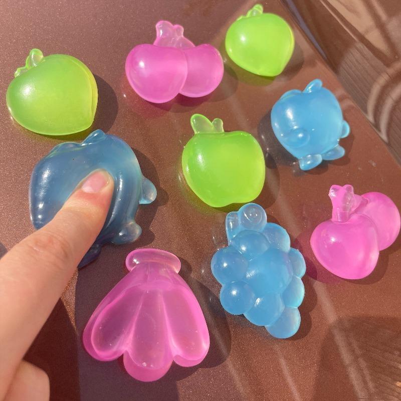 Mini Squishy Grape Squeeze Toy Cute Mini Cherry/Apple/Banana Stress Easing Sensory Fidget Toy Squishy Mochi Asmr Fun Party Gift