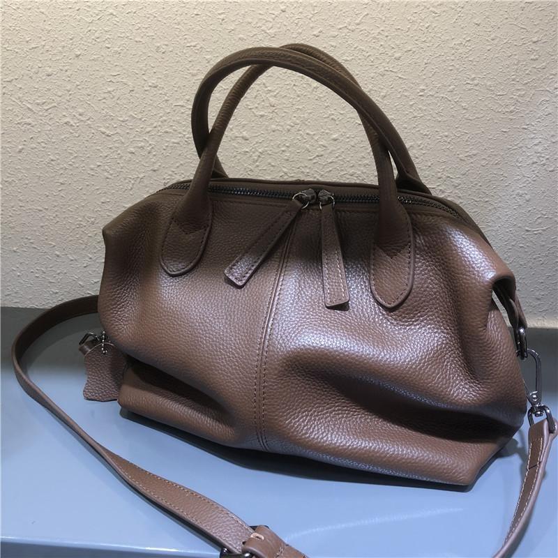Designer Handbag Luxury Genuine Leather Shoulder Bags for Women Casual Totes Solid Large Daily Shoulder Crossbody Bag Female Mochila