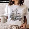 New Tee Fashion Book Flower Butterfly Tshirts Women Summer Tshirt Top Lady Print Female Clothes Short Sleeve Graphic TShirt