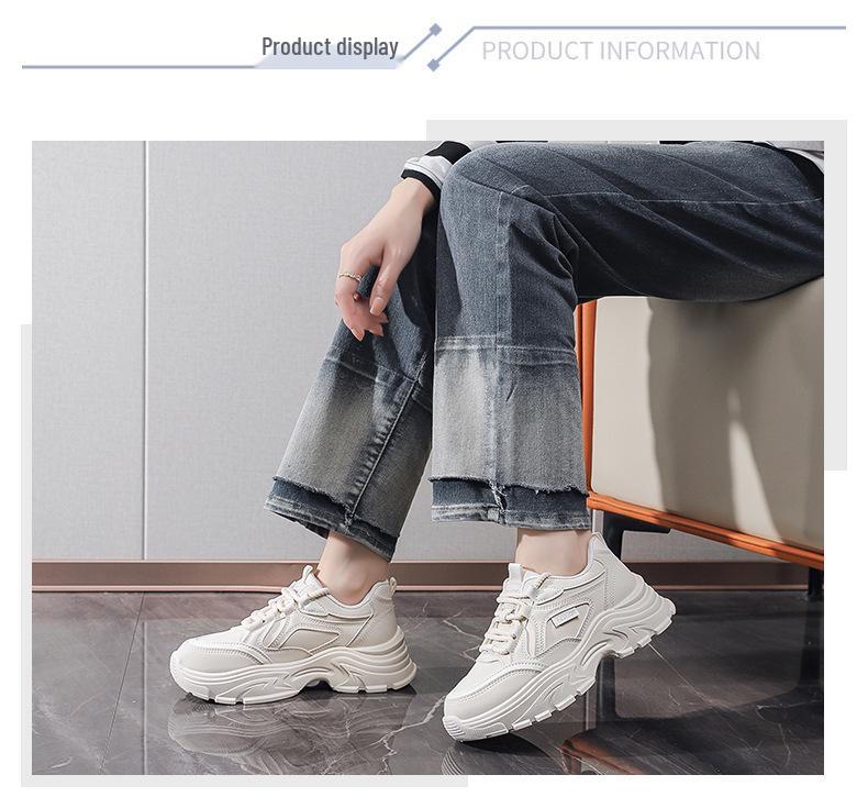 Autumn 2024 Women's Dad Sneakers - Korean Style, Versatile Thick Sole, Casual Student Shoes