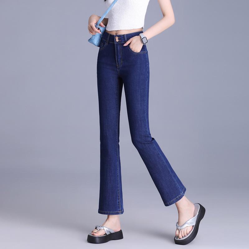 

Women s Summer Slimming Micro-Flare Elastic Pants 26 темно-синий