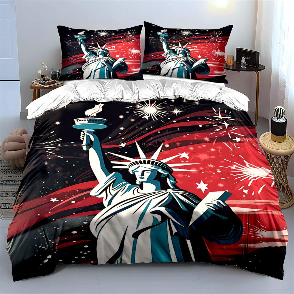 Statue of Liberty Fireworks. Bedding Sets Duvet Cover Sets Duvet Covers Pillowcases(1 * Duvet Cover 2 * Pillowcases Without Duvet Insert)