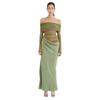 2025 Spring/Summer Women's One-Shoulder Mesh Patchwork Bodycon Dress