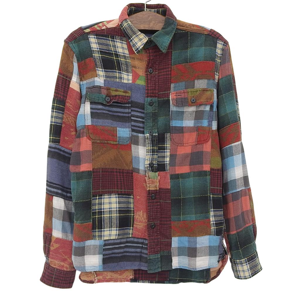 RRL Mattrock Patchwork Long Sleeve Shirt, Men's, Multicolor, Size M Tops M multicolorUsed