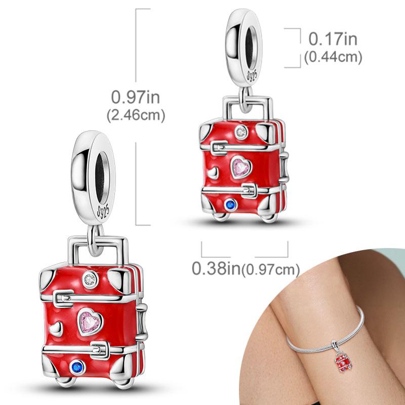 New Copper Plated Red Charms Beads Coffee Cherry Charm Pendant Fit Original Bracelet Diy Women Jewelry Accessories