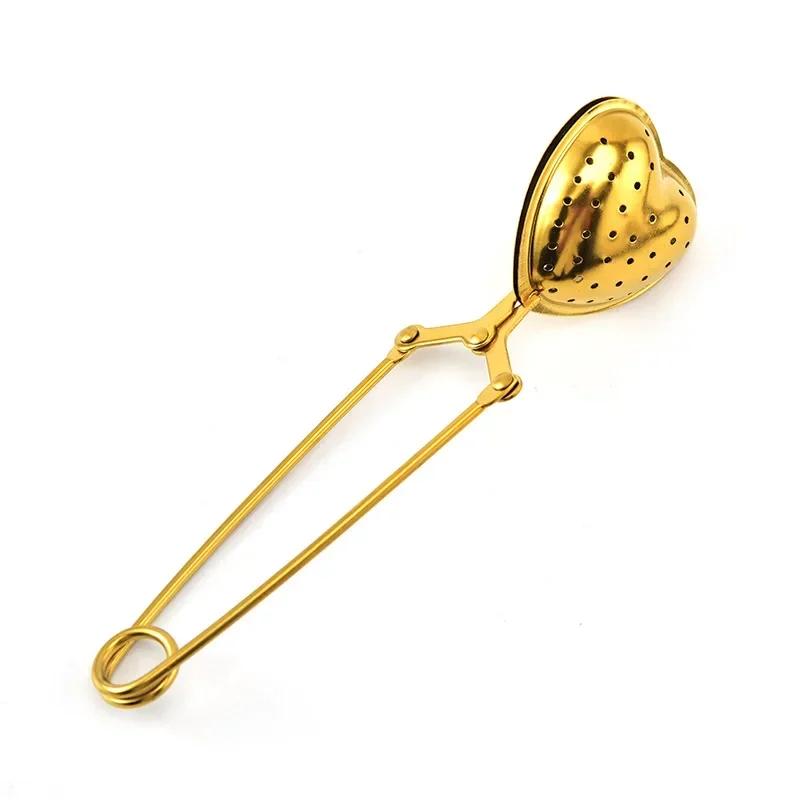 

Золотой фильтр для заваривания чая, креативный фильтр для заваривания чая, кухонная утварь для листового чая, нержавеющая сталь, травы, специи