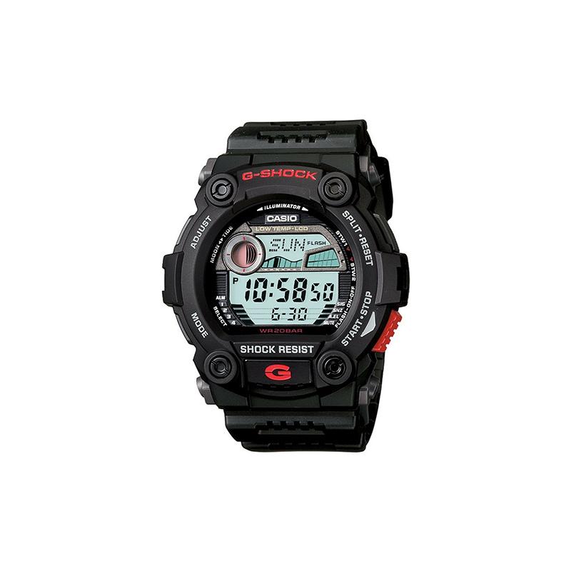 

Casio G-SHOCK series fashion trend contrast color street tide moon phase LCD display sports waterproof quartz movement resin strap Japanese G-7900-1DR срібний
