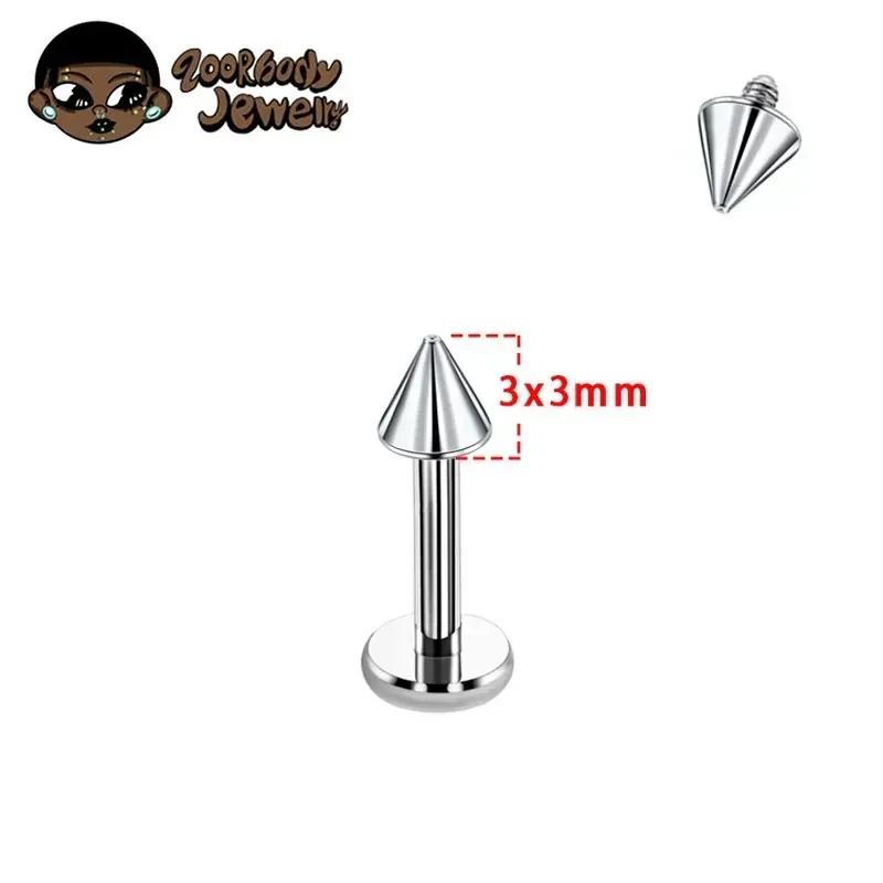 

10pcs Implant Grade F136 Titanium Gothic Spike Labret Tragus Helix Bar Lip Bar Rings Stud Cartilage Ear Piercings Body Jewelry 10pcs 16G 1.2x4mm