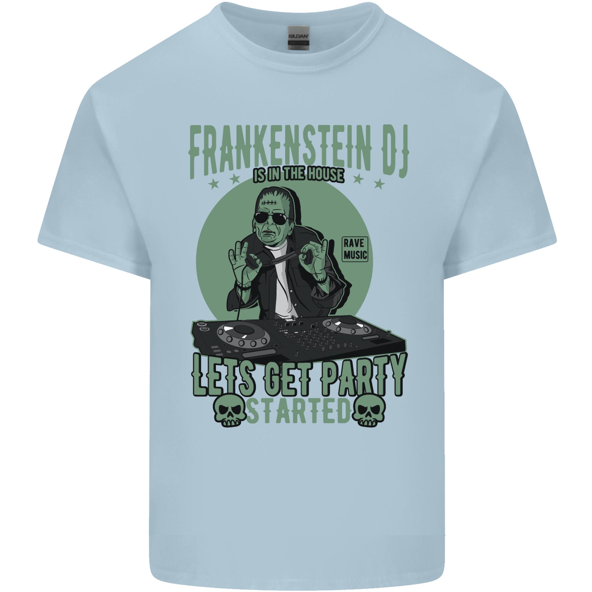 DJ Frankenstein Funny Music Vinyl Halloween Unisexs Light Cotton TShirt S