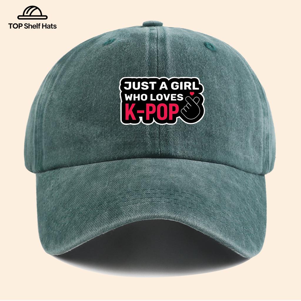 Pc JUST A WHO LOVES KPOP Duckbill Baseball Cap Korean Wave Fan Hat with KPop Lettering Adjustable Buckle Closure Lightw