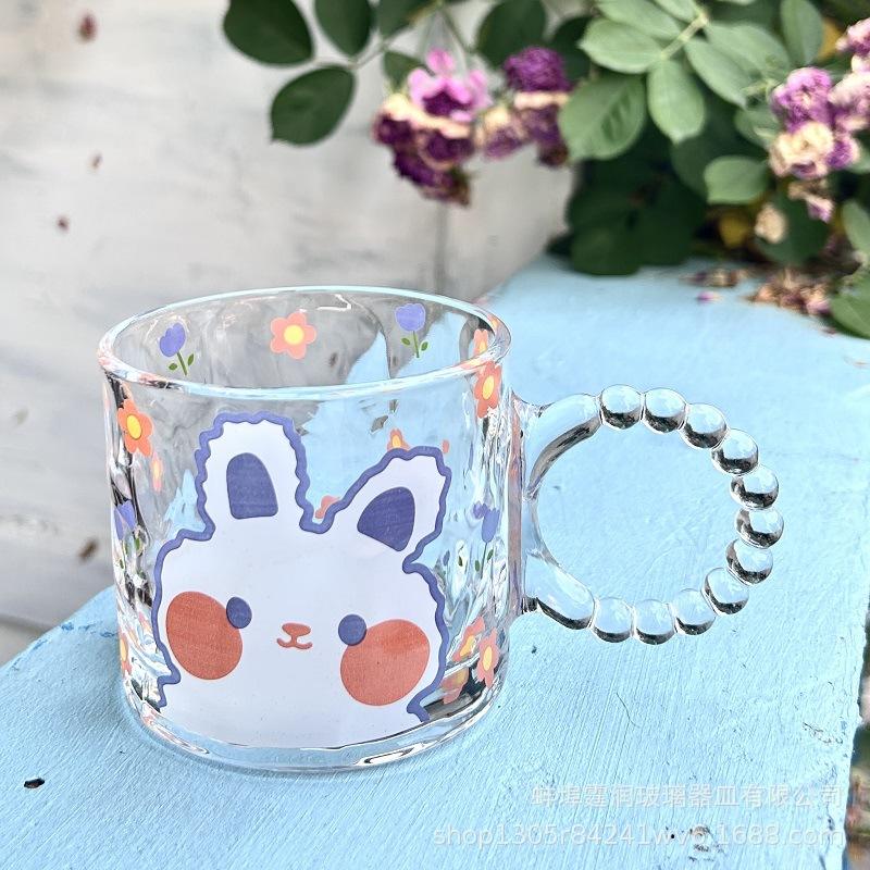 

Бытовая чашка для кофе в стиле тюльпана, роскошное стекло, принт в стиле инс, высокая ценность, летняя подарочная чашка для напитков для женщин 350