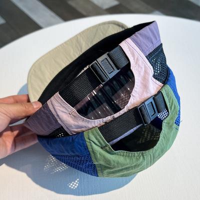 Versatile Embroidered Baseball Cap Summer Color Matching Breathable Quick-drying Hat Five-panel Adjustable Sunshade Hat Unisex