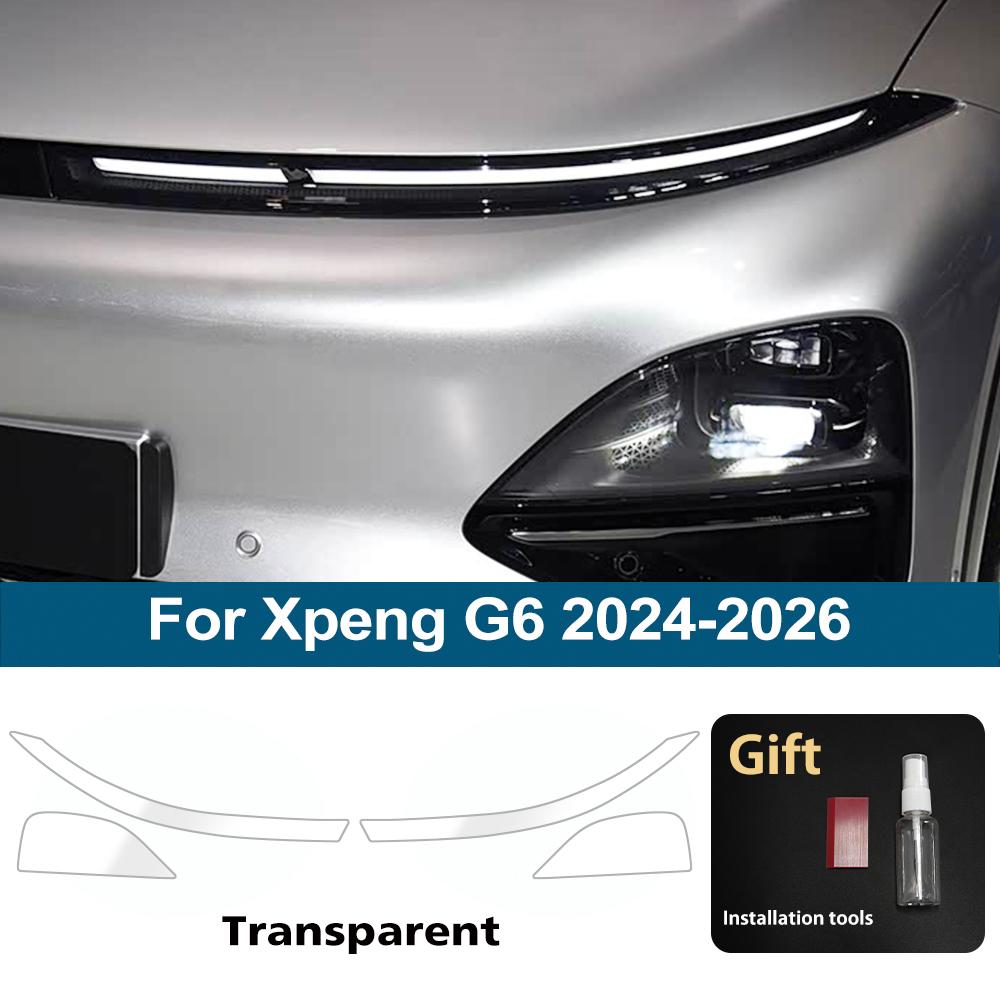 

Для Xpeng G6 2026-2026 Глянцевая Дымчато-Черная Предотформованная TPU Пленка для Защиты фар Автомобиля Комплект PPF Виниловая Обмотка Защита от Царапин For G6 24-26 CLR