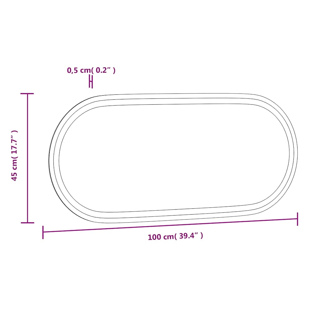 LED Bathroom Mirror 100x45 Cm Oval