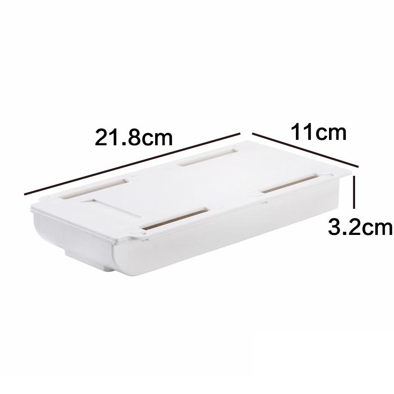 

Self-Adhesive Hidden Storage Box Under the Table Organizer Under Desk Drawer Box Stationery Storage Back To School Supplies White S