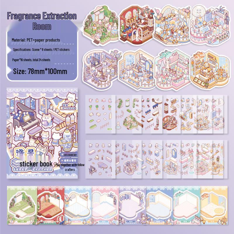 3D Miniature Landscape Zoo Adventure Sticker Book: Meow Meow Series Quiet Book