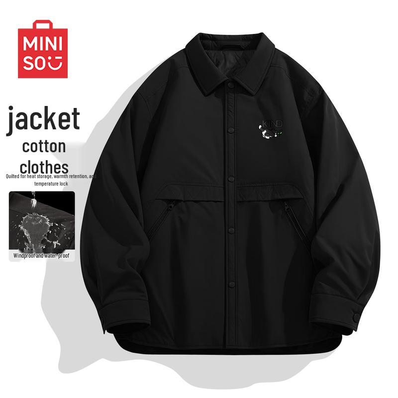 

MINISO Men s Winter Warm Utility Padded Jacket with Shirt Collar