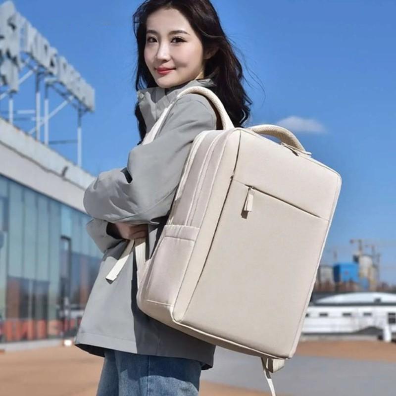 Large Capacity Laptop Backpack Women Students Travel Commute Urban Minimalist Nylon Daypack With Internal Sleeve