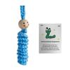 Sorgenwurm-Strickpuppe, handgefertigt, gehäkelt, bunt, Garnwurm, Spielzeug, Rucksack, Auto-Rückspiegel, hängende Raupe, Dekoration, Ornament, Anhänger