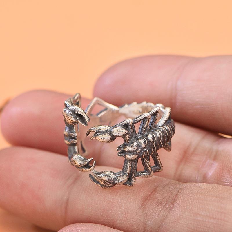 Ring Men's Fashion Hip-hop Trendy Men's Scorpion Open Single Ring Index Finger Ring Jewelry Gift