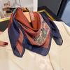 Summer New Retro Style Chinese Square Scarf Women's Retro Simple Head Silk Scarf Small Square Scarf Women's Professional Scarf Scarf