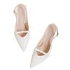 French Bag Head Sandals Women's 2025 Summer New White Patent Leather Pointed Head Temperament Thin Heel Wear Bow Shoes