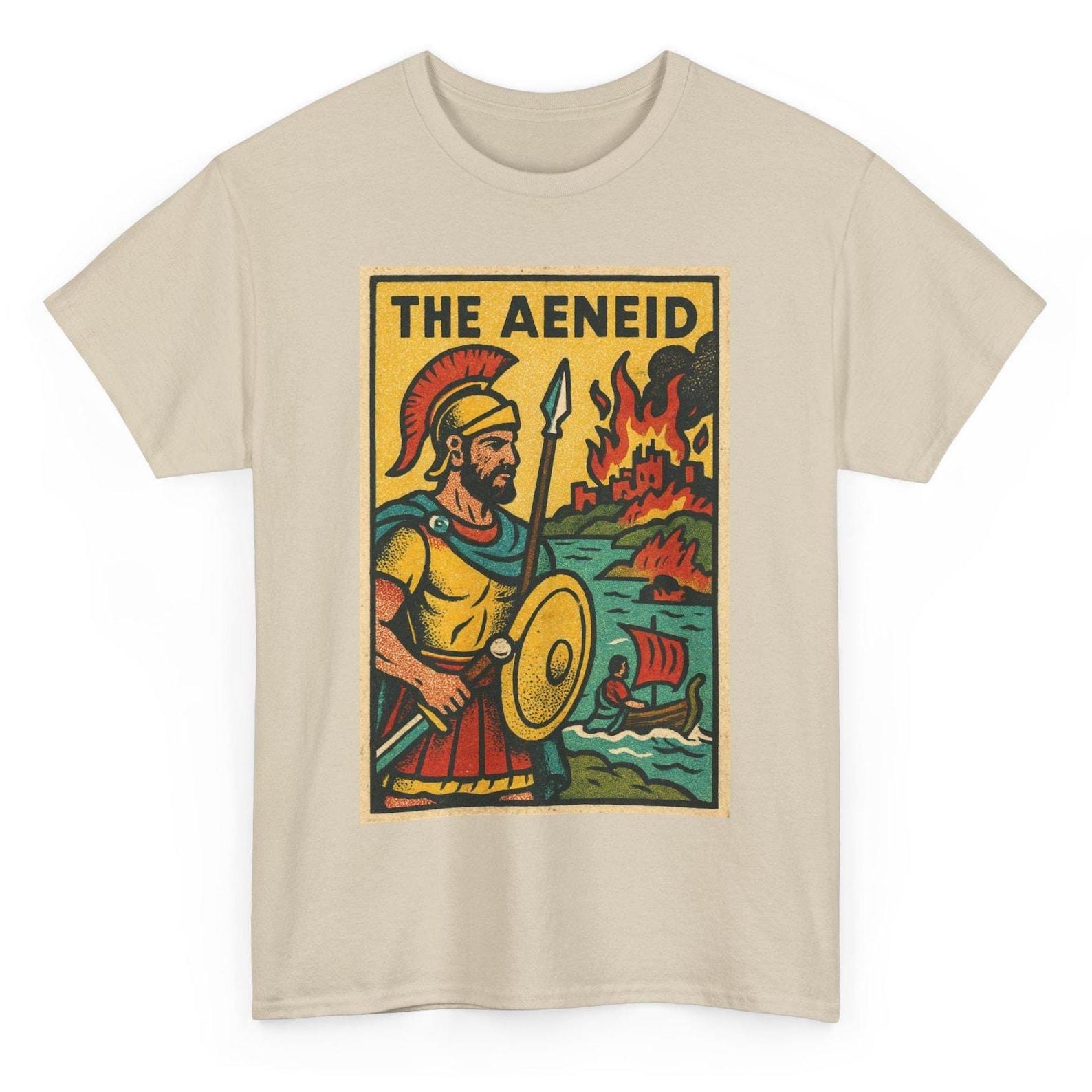 Aeneid T-Shirt: Retro Comic Style Roman Epic Tee L