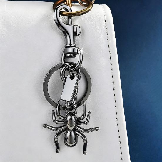 Schlüsselanhänger Anhänger Hochglanz Spinnen Design Legierung Schlüsselanhänger mit Karabinerhaken Schlüsselring Polierte Oberfläche Rucksack Zubehör