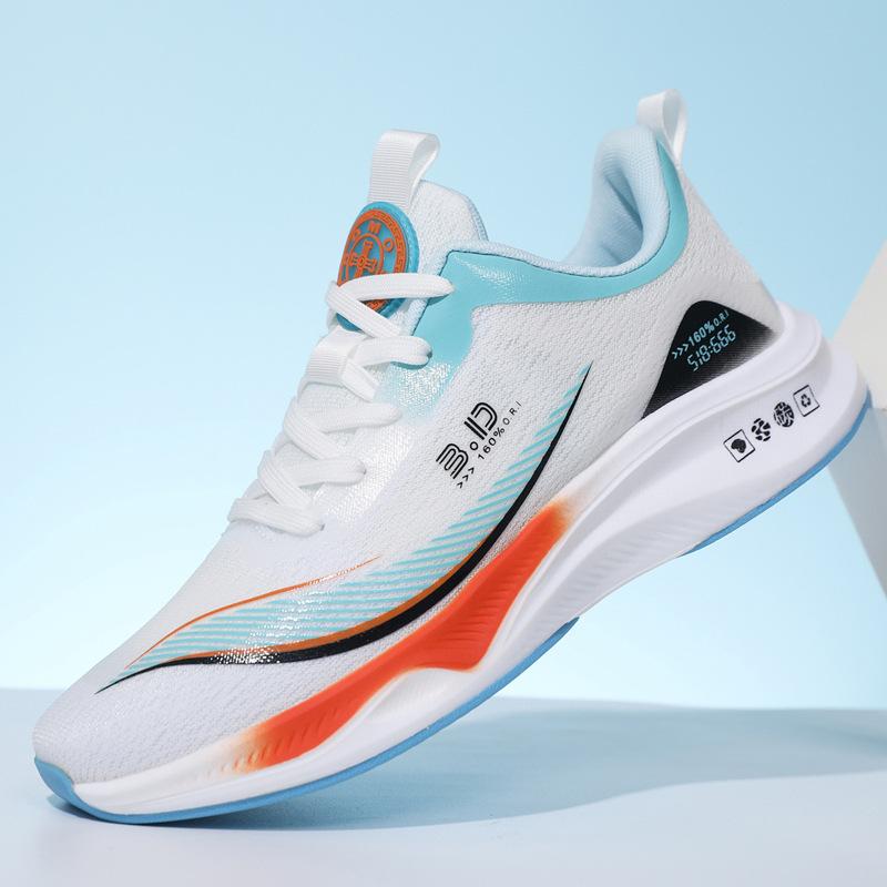 Summer New Sports Men's Shoes Ice Silk Lycra Breathable Mesh Running Shoes Men's and Women's Couples Shoes Soft-soled Trendy Shoes