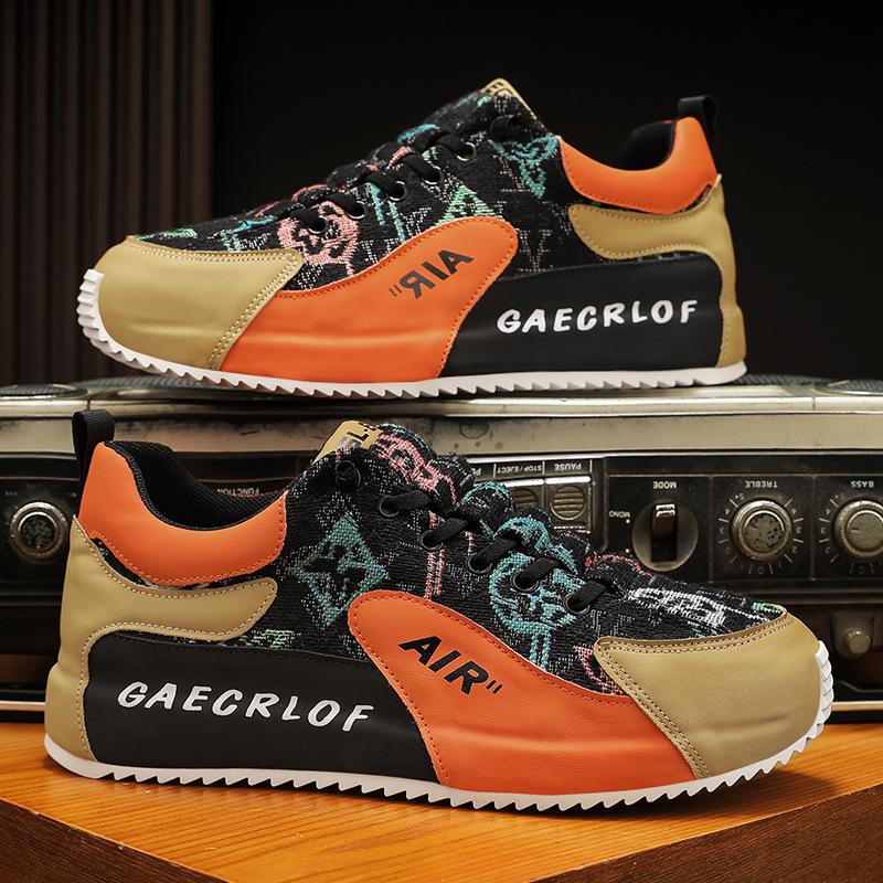 Men's shoes 2025 new bag-soled sports shoes men's thick-soled heightening dad shoes retro color matching fashion casual men's shoes