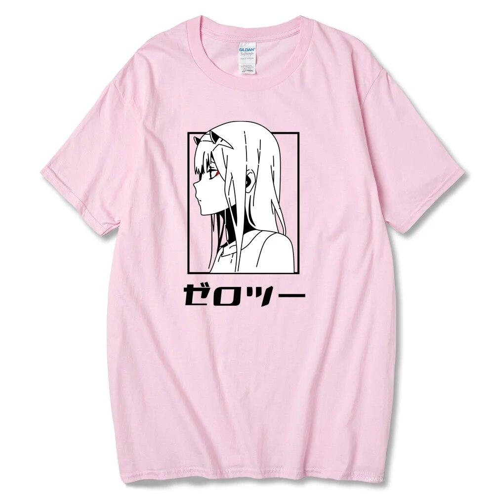 Tricou cu anime japonez Darling In The Franxx unisex Kawaii Cartoon Zero Two Tricou Harajuku Unisex Topuri Unisexga Tricou grafic Bărbați Unisex