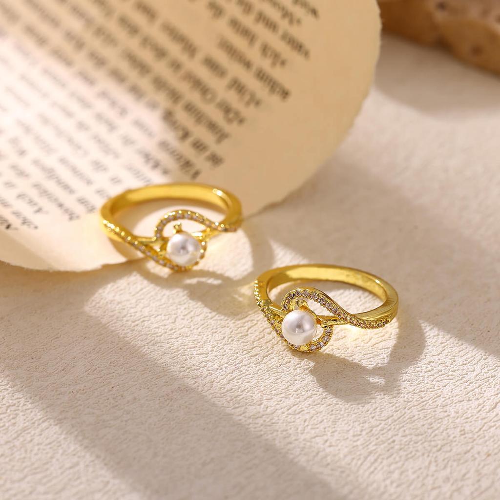 Boho Gold Color Geometry Stackable Rings For Women Vintage Snake Sunflower Heart Pearl Ring Dainty Minimalist Jewelry Party Gift