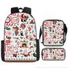 Christmas Backpack, 3D Digital Printed Backpack, Shoulder Bag, Pencil Case, Three-Piece Set