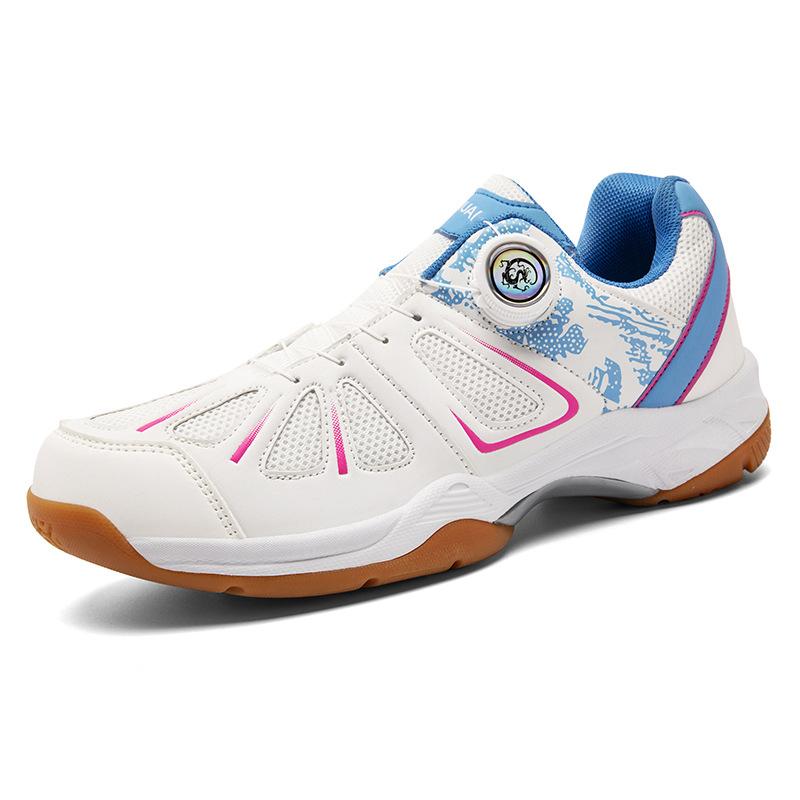 9107 Chaussures Hommes Femmes Boucle Rotative Badminton Basse Top Tennis de Table Maille Sports