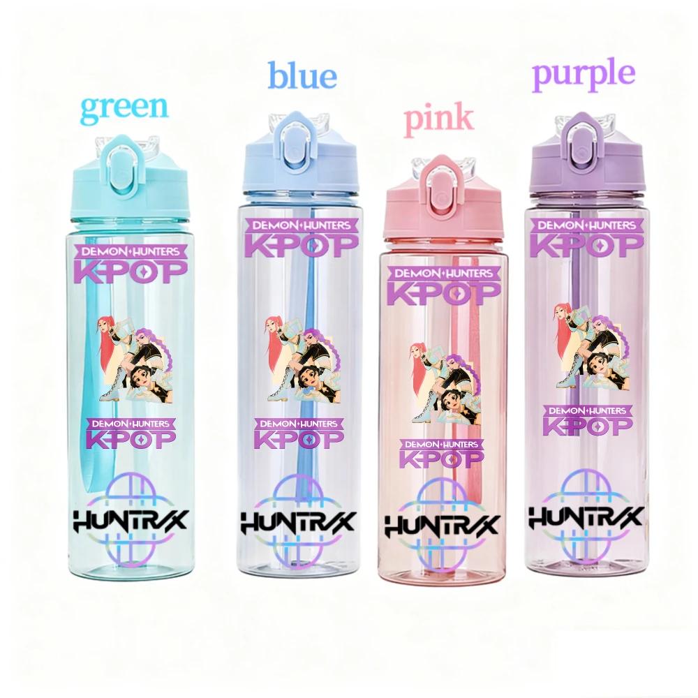 Demon Hunters Fashion Cups Girls High Quality Water Bottle Sport Leak Proof Plastic Cute Cup Students Gifts KPOP for Kid Friendly Entertaining Fun