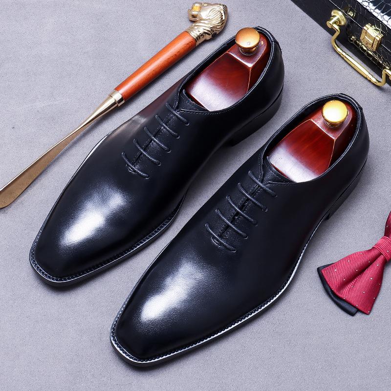 Men's Genuine Leather New Business Dress Leather Shoes Men's Cowhide Simple Whole Leather