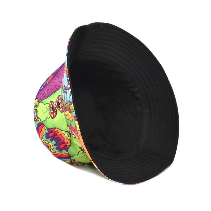 Fashion Floral Print Hip Hop Street Bucket Hat for Women Men Summer Outdoor Sunscreen Travel Beach Fisherman Hat Decorate Panama