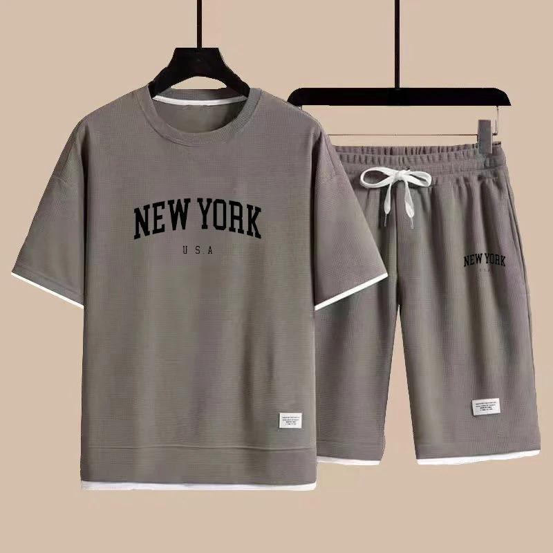 New York Trička Krátké kalhoty 2dílný oblek Pánské Letní móda Krátký rukáv Tepláková souprava Set Šortky Dámské Streetwear Tričko Topy