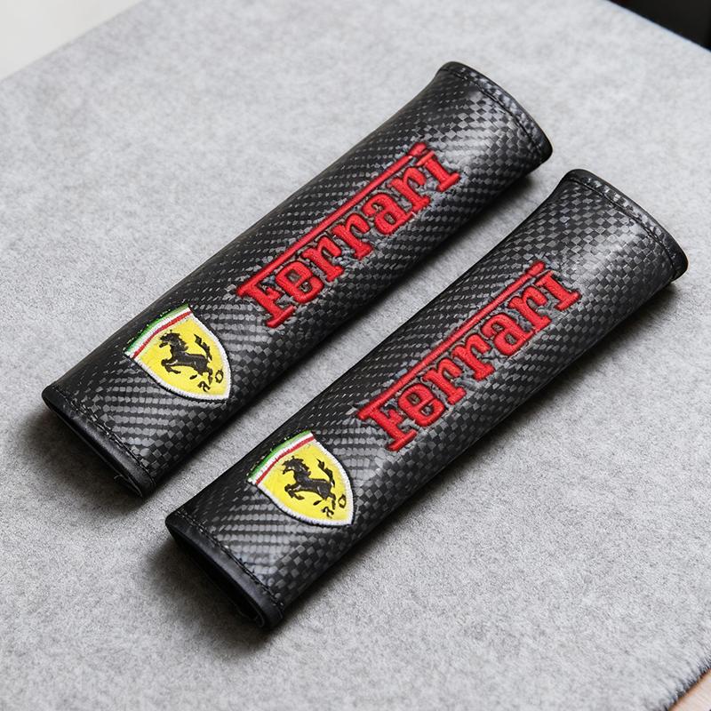 2Pcs Car Seat Belt Cover Shoulder Protection Pads For Ferrari F1 F8 F80 SF90 Stradale SF90Spider 296 GTB 296 GTS 812 Accessories MQ7 HL4