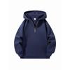 Erkek Yarım Fermuarlı Kapüşonlu Sweatshirtler Düz Renk Uzun Kollu Sweatshirtler Sonbahar Bol Spor Sıcak Eşofmanlar Moda Günlük Pullover