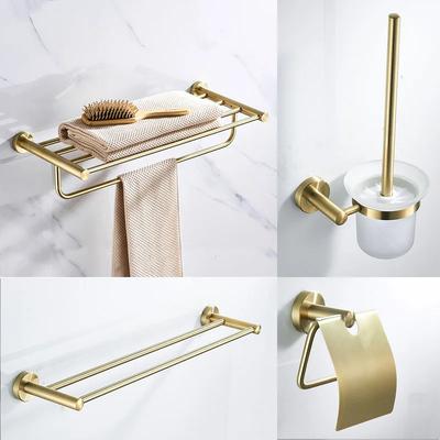 304 Stainless Steel Brushed Gold Towel Rack Ring Bathroom Bath Towel Rack Bathroom Accessorie Toilet Paper Holder