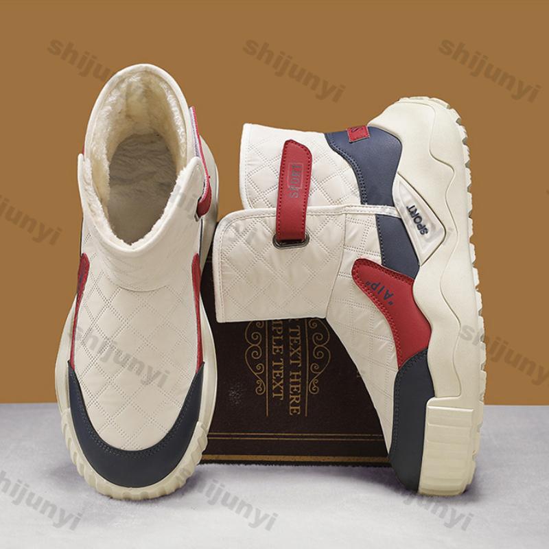 Fashion Men Winter Ankle Snow Boots Men New Thick Soled Waterproof Outdoor Non-slip Soft Warm Cotton Shoes Comfort Non-slip Ankle Boots