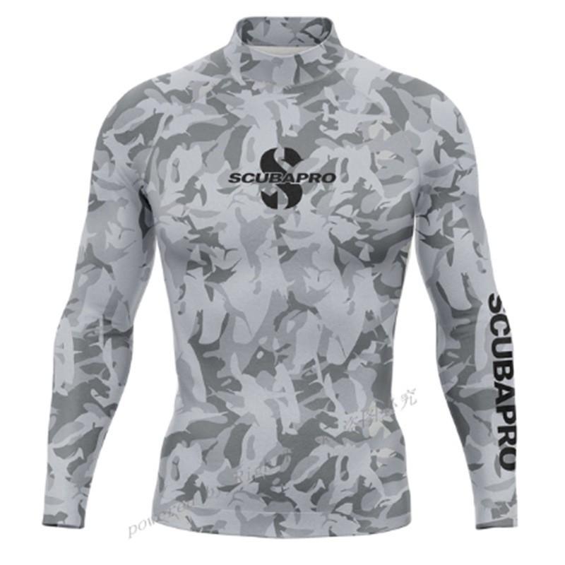 SCUBA Pánské dlouhý rukáv Rash Guard UPF 50 Surfing Potápění Plavky Rozdělený Sluneční oblek