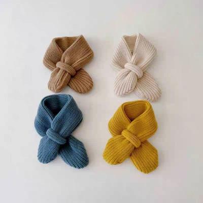 Soft Knitted Kids Scarf Winter Warm Infant Toddler Neck Warm  Children Girl Boy Scarves Baby Bib Solid Color Neckerchief